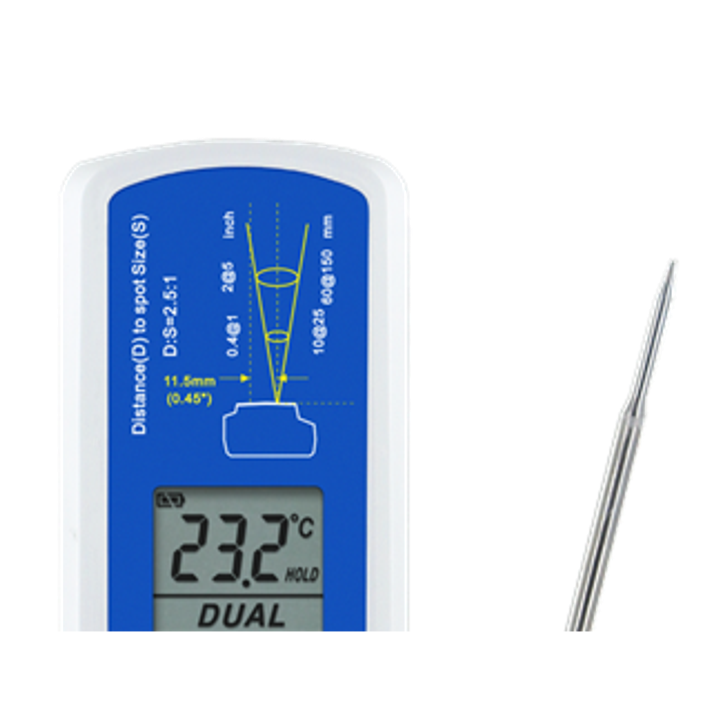 Contact/Infrared Dual Thermometer IP65, Fast Response 3s