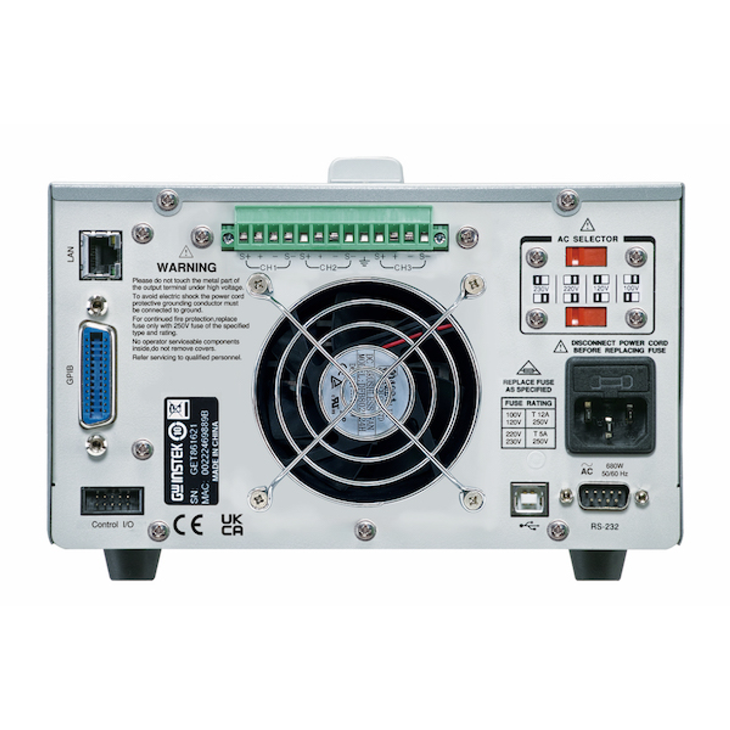 CH1/CH2: 0 ~ 30V / 0 ~ 6A Output  DC Power Supply