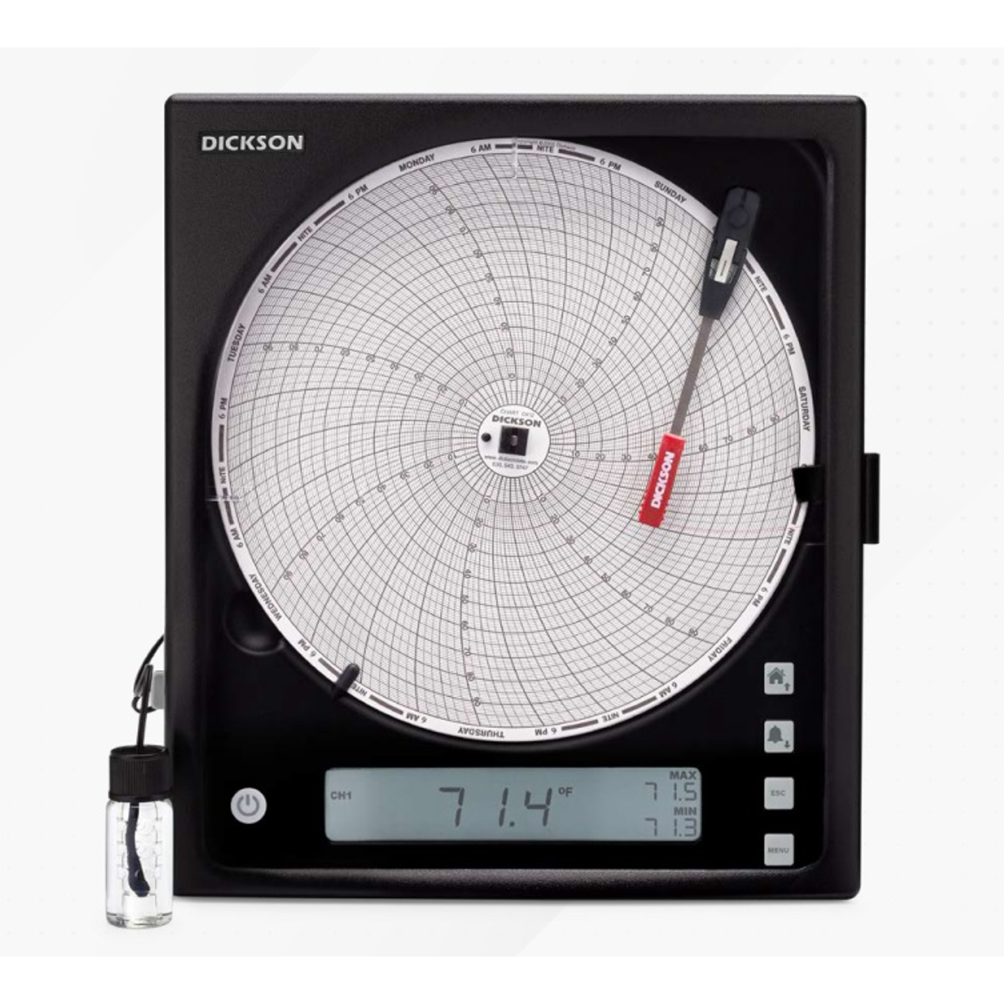 8-inch Temperature Chart Recorder, Display, Audibel Alarm