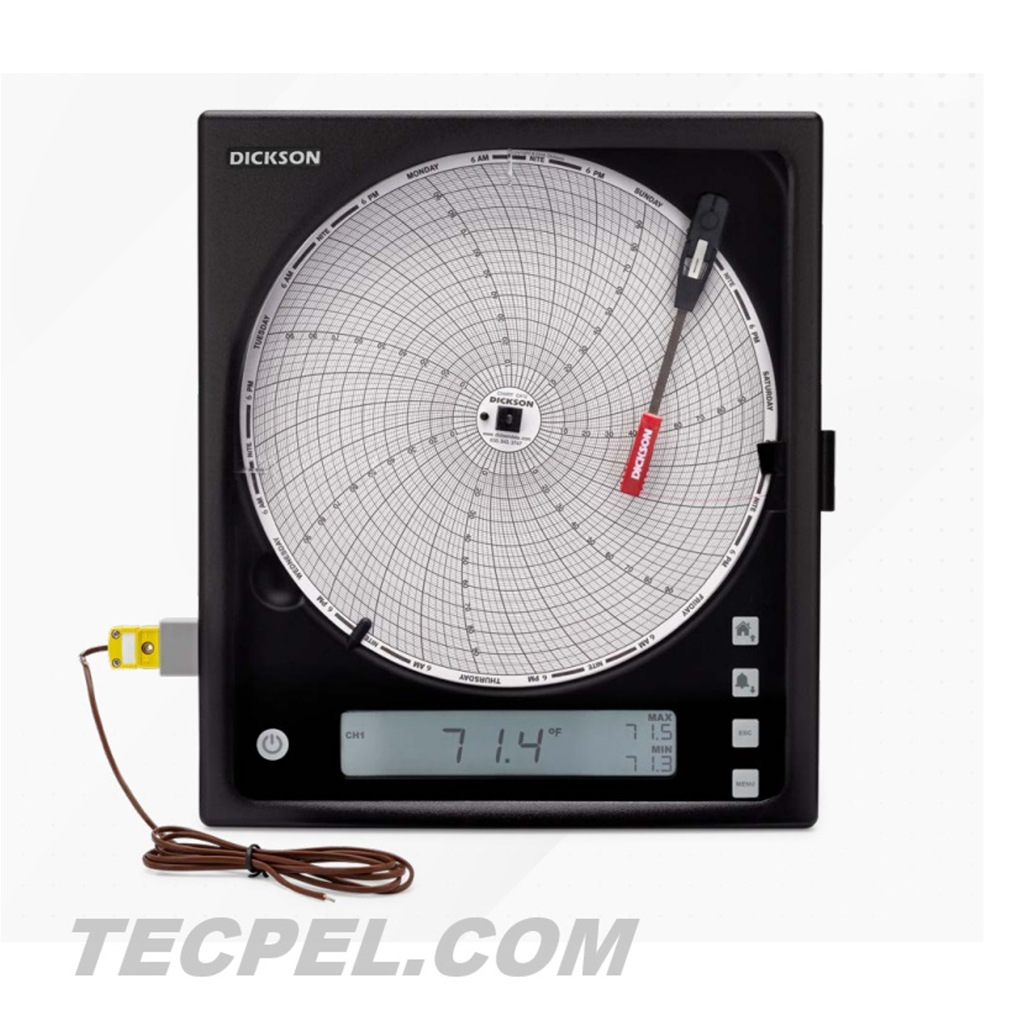 8-inch Chart Recorder, One Channel, LCD Display, Audible Alarm