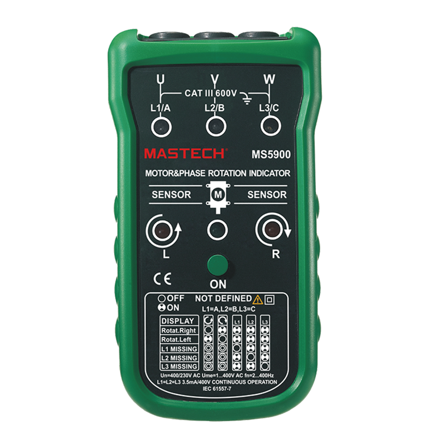MS5900  three-phase motor phase sequence test/rotation direction indicator