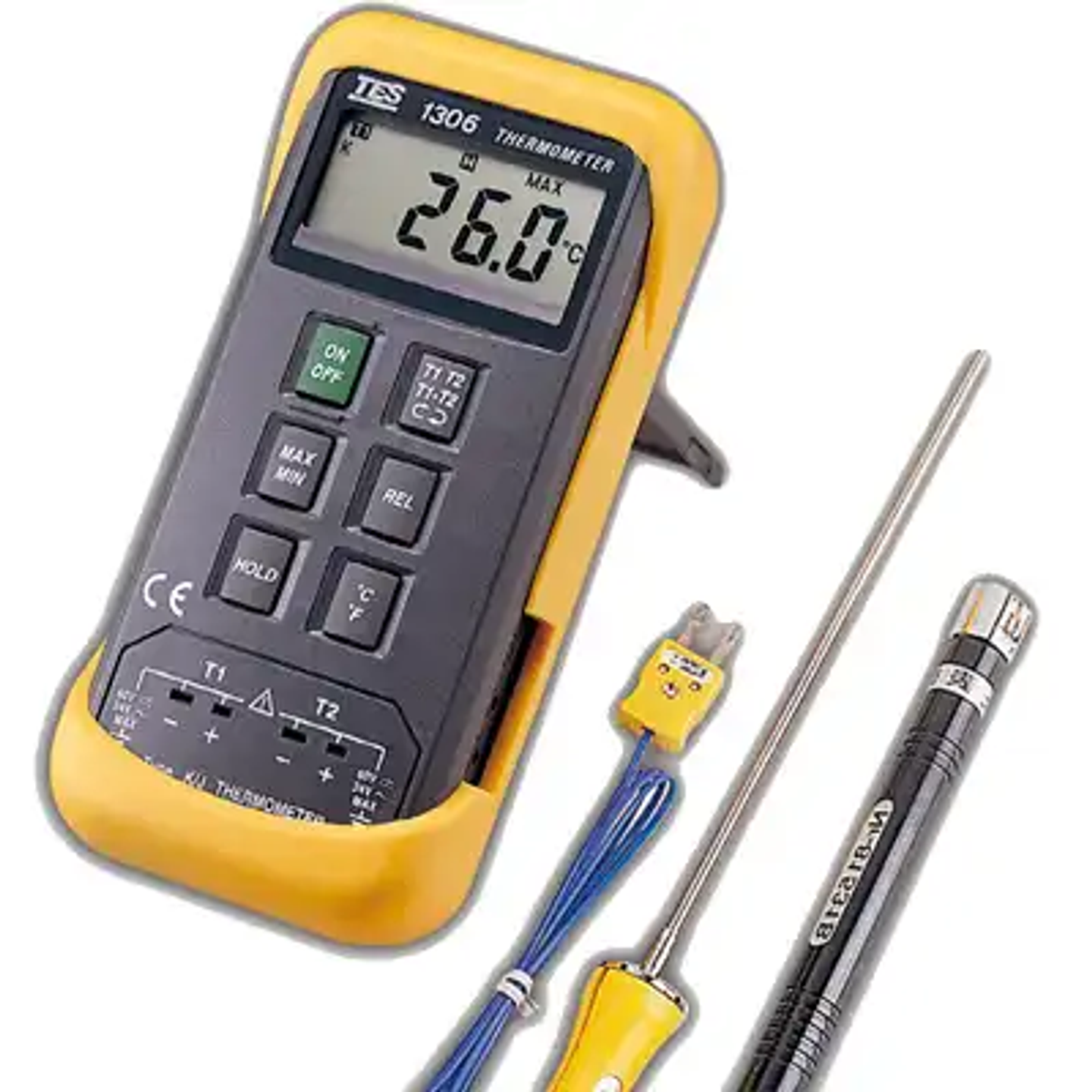 TES-1306 Handheld Type K. J. Digital Thermometer