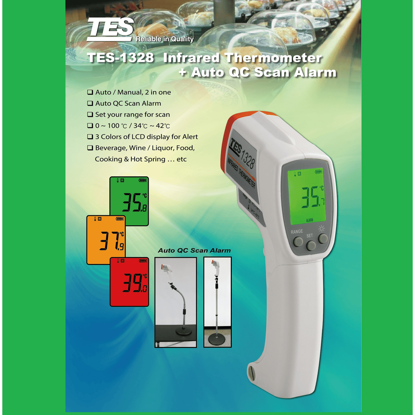 TES TES-1328 Food Infrared Thermometer