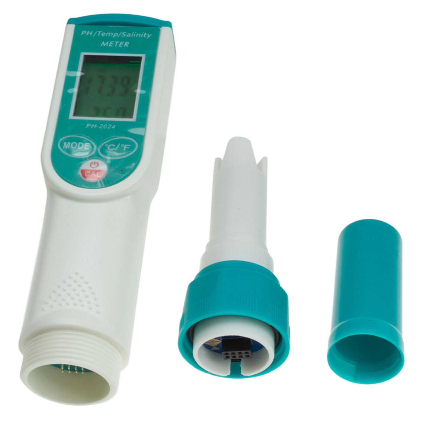 Salinity, temperature, pH meter
